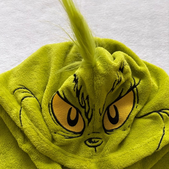 THE GRINCH By Dr. Seuss Men's Cozy Faux Fur Plush Hooded Robe--NEW--L - Picture 10 of 12